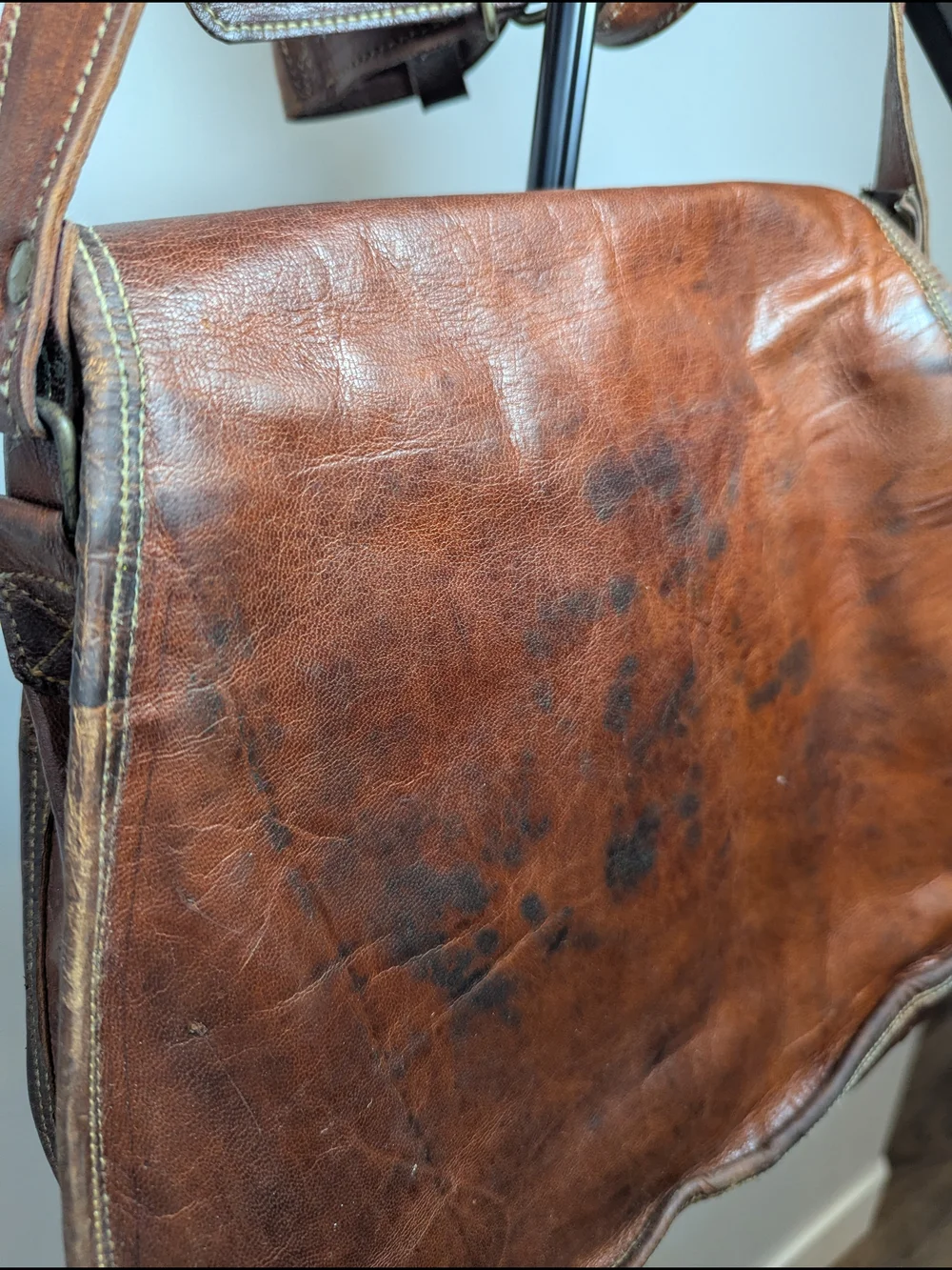 Vintage Leather Messenger Hip Cross Body Bag Handmade Hobo Saddle Bag Tote